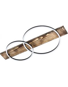 Plafón LED de madera y negro Boyal 12W 1700Lm Eglo | LeonLeds