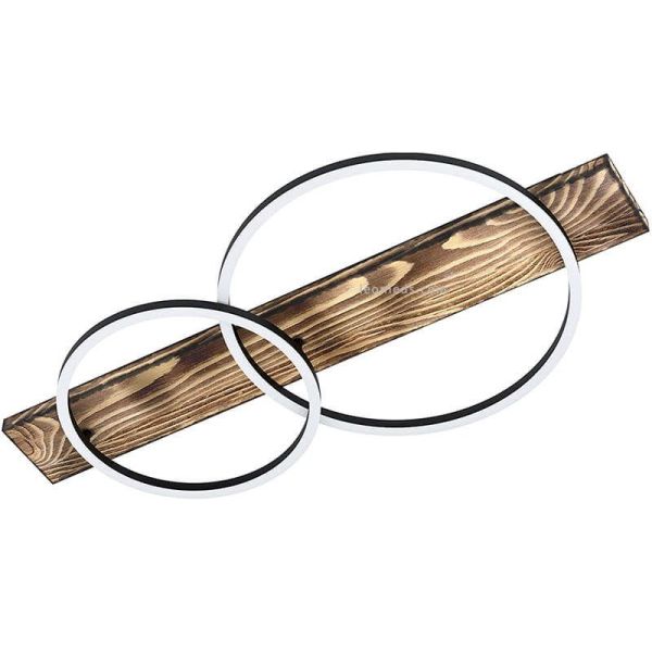 Plafonnier LED bois et noir Boyal 12W 1700Lm Eglo | leonleds