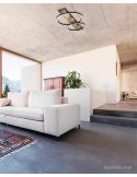 Salón con Plafón LED de madera natural y negro Boyal 12W 1700Lm Eglo | LeonLeds