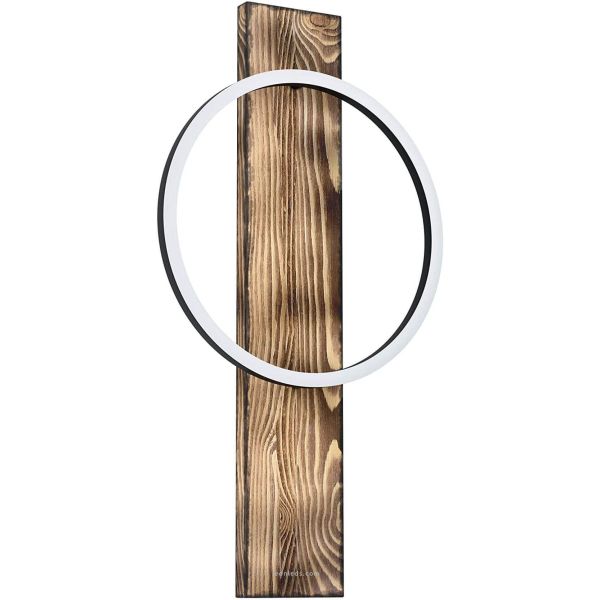 Applique murale d'intérieur LED bois et noire Boyal 12W 1700Lm 99353 | leonleds