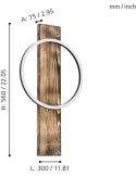 Aplique interior LED de madera ennegrecida y negro Boyal 12W 1700Lm | LeonLeds