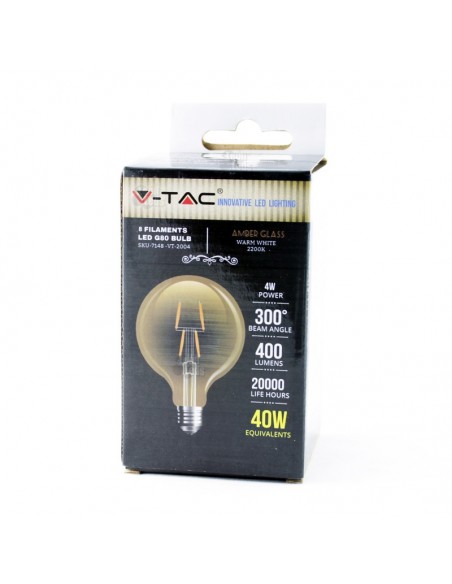 Bombilla Led E27 G80 -4W- Filamento 300º 