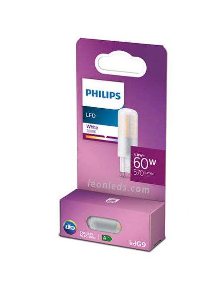 Ampoule LED Philips CorePro G9 à intensité variable, 4,8 W-60 W, LEDcapsuleMV 8718699775872 | LeonLeds