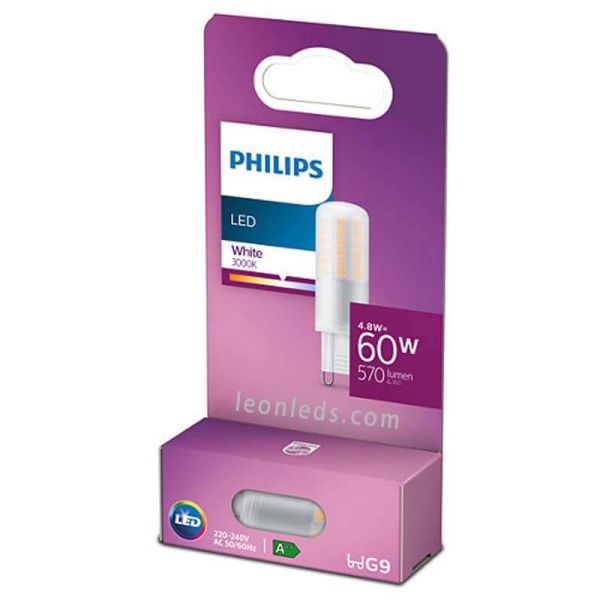Ampoule LED Philips CorePro G9 à intensité variable, 4,8 W-60 W, LEDcapsuleMV 8718699775872 | LeonLeds