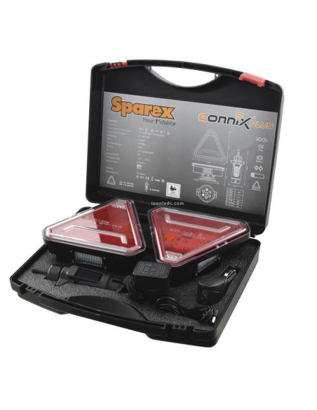 Coffret de feux LED triangulaires sans fil Connix Plus avec fixation magnétique 12V 5 Fonctions 162710 | leonleds