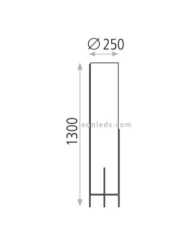 Lampadaire avec abat-jour tissu Naos blanc et doré dimensions ACB