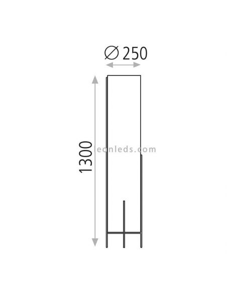 Lampadaire avec abat-jour tissu Naos blanc et doré dimensions ACB