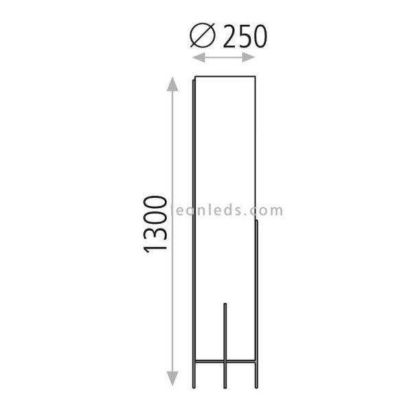Lampadaire avec abat-jour tissu Naos blanc et doré dimensions ACB