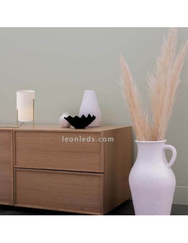 Candeeiro de mesa em tecido Naos branco 1xE27 atmosfera pequena