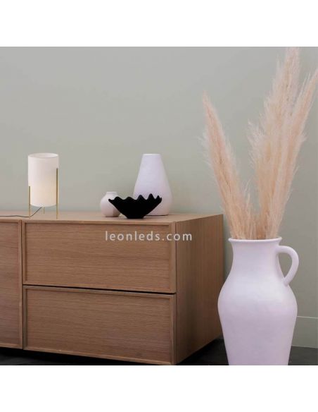 Candeeiro de mesa em tecido Naos branco 1xE27 atmosfera pequena