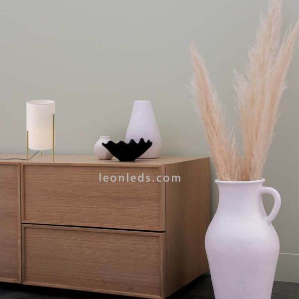 Lampe à poser tissu Naos blanc 1xE27 petite ambiance