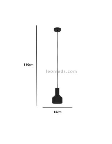 Dimensiones Lámpara de techo negra Casibare 1XE27 Eglo | LeonLeds