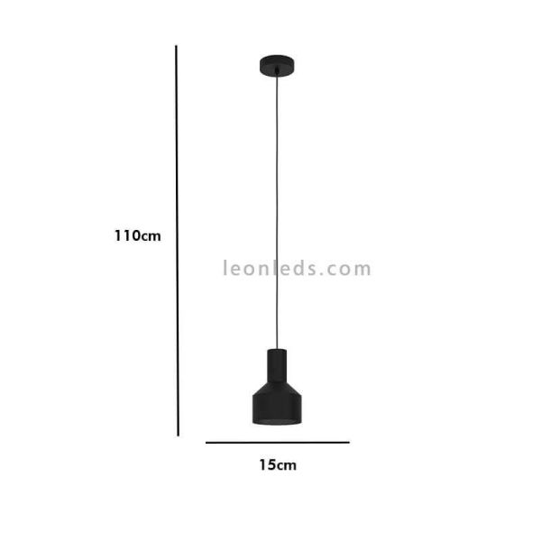 Dimensiones Lámpara de techo negra Casibare 1XE27 Eglo | LeonLeds