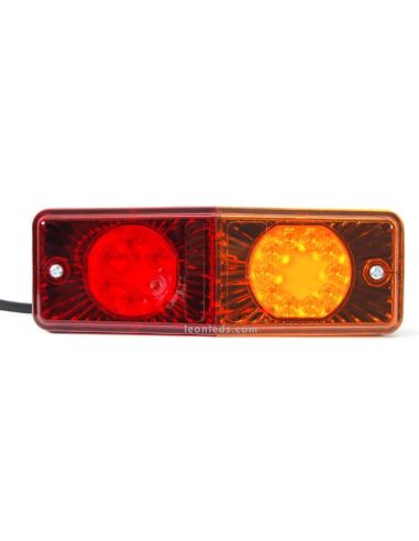 Piloto trasero LED para tractor rectangular 487 12V-24V 3 Funciones | LeonLeds