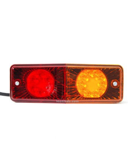 Piloto trasero LED para tractor rectangular 487 12V-24V 3 Funciones | LeonLeds