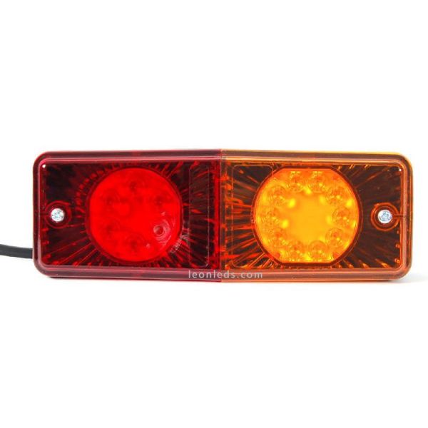 Piloto trasero LED para tractor rectangular 487 12V-24V 3 Funciones | LeonLeds