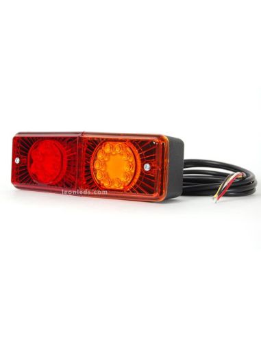 Piloto trasero LED para tractor rectangular 487 12V-24V 3 Funciones | LeonLeds
