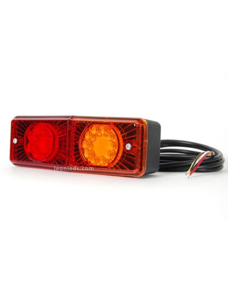Piloto trasero LED para tractor rectangular 487 12V-24V 3 Funciones | LeonLeds
