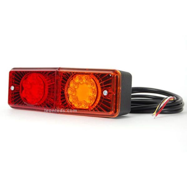 Piloto trasero LED para tractor rectangular 487 12V-24V 3 Funciones | LeonLeds