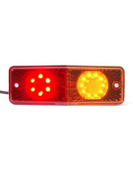 Piloto trasero LED para tractor rectangular 487 12V-24V 3 Funciones | LeonLeds