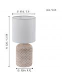 Dimensiones Lámpara de mesa blanca Bellariva 97773 Eglo | LeonLeds