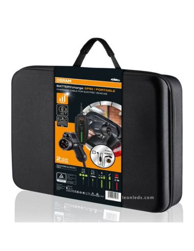 Maleta Carregador Portátil 7 Pinos para veículos elétricos Tipo 2 BATERIAcharge OPC20A05 Osram | leonleds