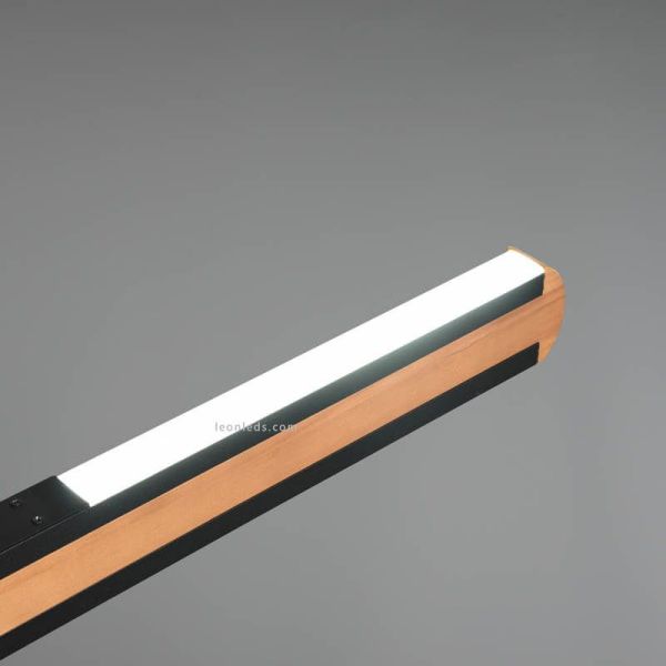 Detalle de Interruptor Lámpara de techo LED de madera natural con interruptor para regular intensidad y color de luz regulable