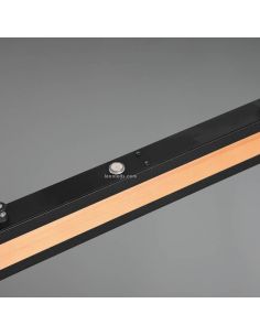 Lámpara de techo LED de madera y negra natural con interruptor para regular intensidad y color de luz regulable | LeonLeds 2