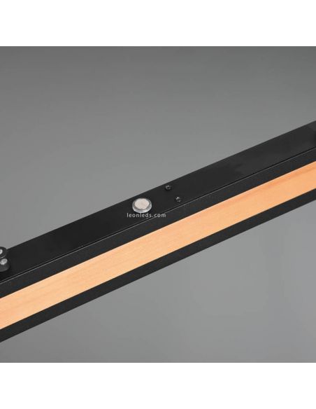 Interruptor Candeeiro de teto LED em madeira natural com interruptor para regular a intensidade e a cor da luz ajustável