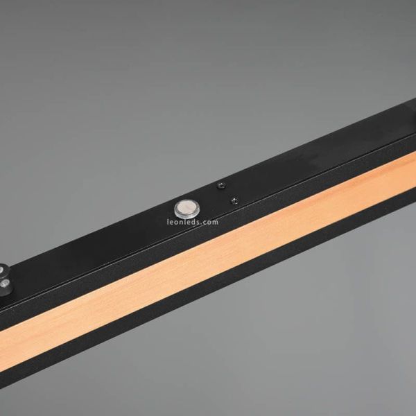 Interruptor Candeeiro de teto LED em madeira natural com interruptor para regular a intensidade e a cor da luz ajustável