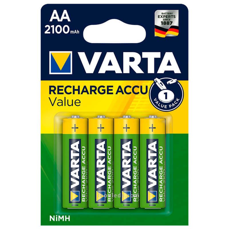 Varta Pack Cargador de Pilas AA/AAA 9V + 4 Pilas Recargables AA 2100 mAh