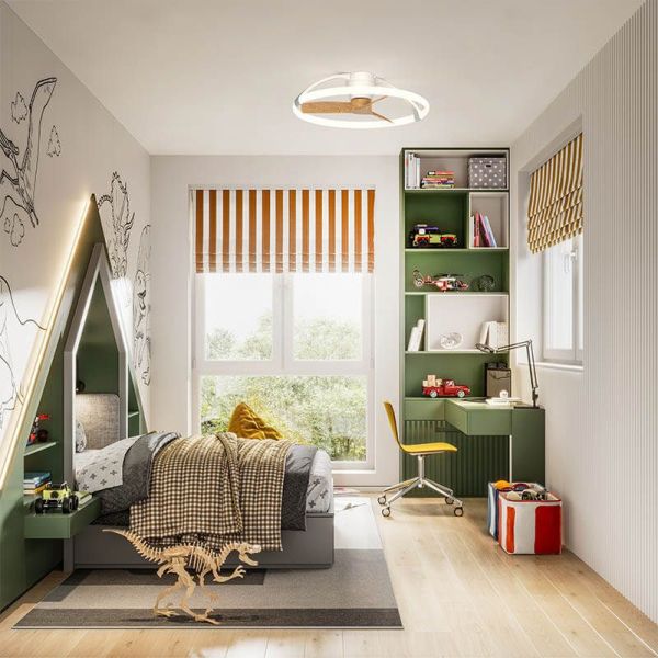 Ventilador de techo LED Nepal Haya Mini Mantra 7803 | LeonLeds