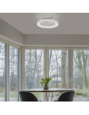 Plafonnier LED blanc tibétain avec mini Ventilateur | LeonLeds Lighting