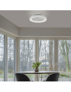 Plafón LED Mini Ventilador Blanco Tibet 7804 | LeonLeds Iluminación 2