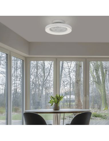 Plafón LED Mini Ventilador Blanco Tibet | LeonLeds Iluminación