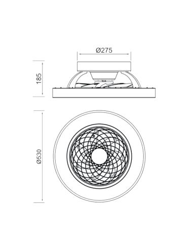 Plafón LED Mini Ventilador Negro Tibet | LeonLeds Iluminación