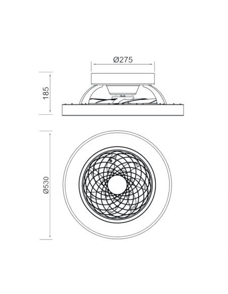 Plafón LED Mini Ventilador Negro Tibet | LeonLeds Iluminación