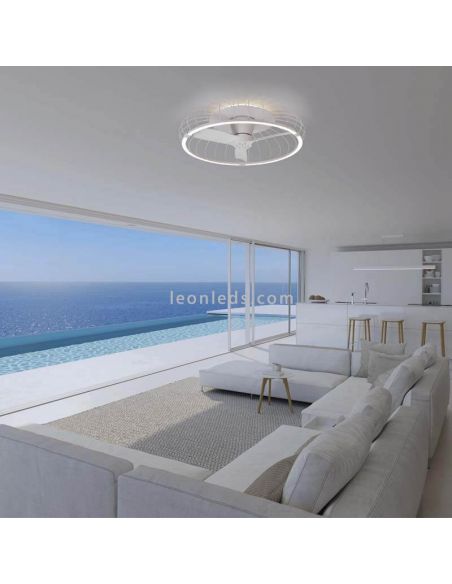 Ventilador de techo blanco con luz Nature 7808 Mantra Iluminación con mando a distancia | LeonLes