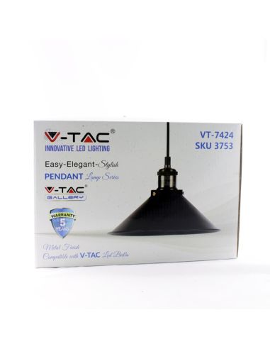 Candeeiro pendente em forma de sino -preto-