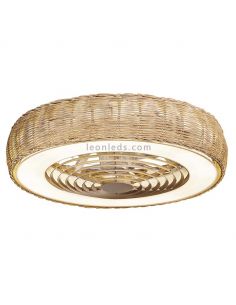 Kilimanjaro rattan LED ventilador de teto com controle remoto