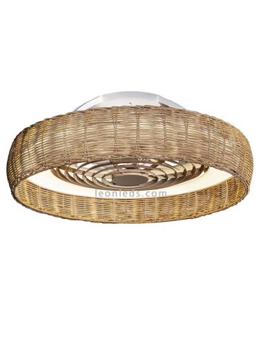 Kilimanjaro rattan LED ventilador de teto com opção de montagem remota 2