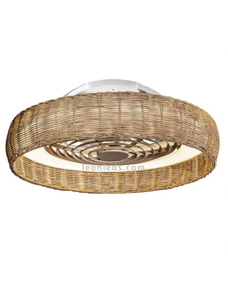 Ventilador plafón LED Kilimanjaro de ratán con mando opción de montaje 2