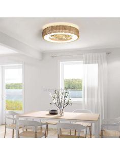 Kilimanjaro rattan LED ventilador de teto com controle remoto 2