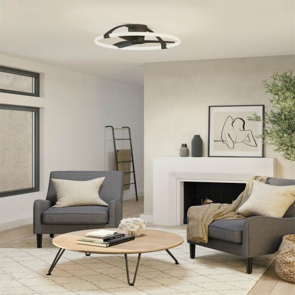 Ventilador de techo mini LED negro Nepal Mantra ambiente | LeonLeds