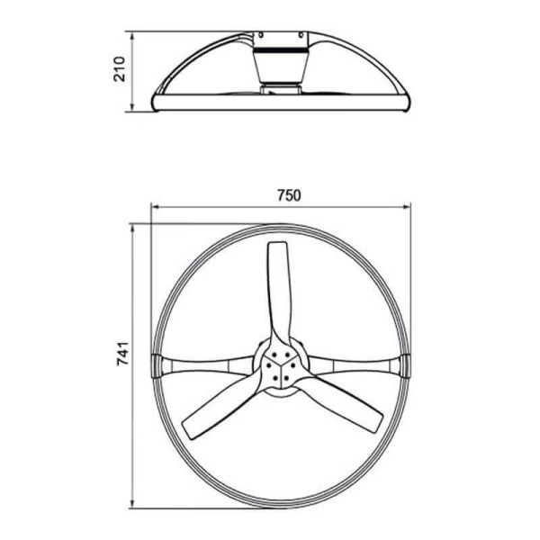 Ventilador de techo mini LED negro Nepal Mantra medidas | LeonLeds