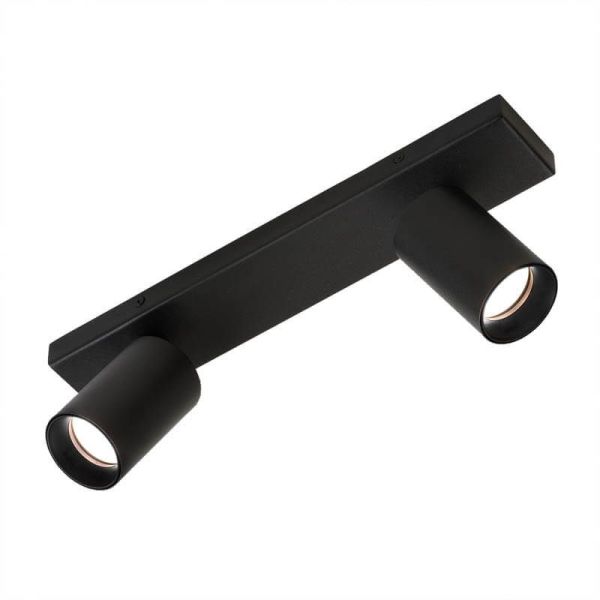Candeeiro de tecto Gina 2 luzes preto | LeonLeds