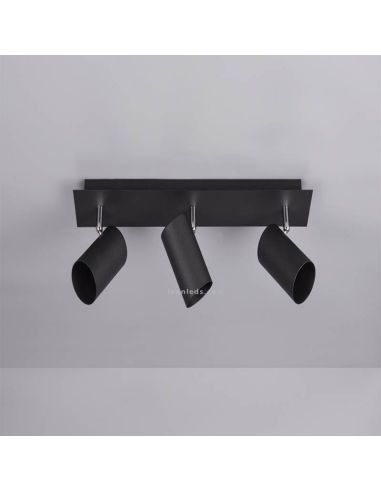 Regleta 3 focos negra Marley TrioLighting | lámpara de techo | LeónLeds Iluminación