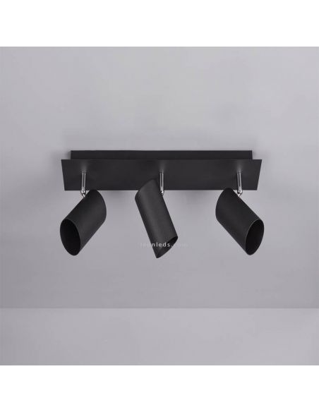 Regleta 3 focos negra Marley TrioLighting | lámpara de techo | LeónLeds Iluminación