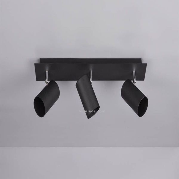 Regleta 3 focos negra Marley TrioLighting | lámpara de techo | LeónLeds Iluminación