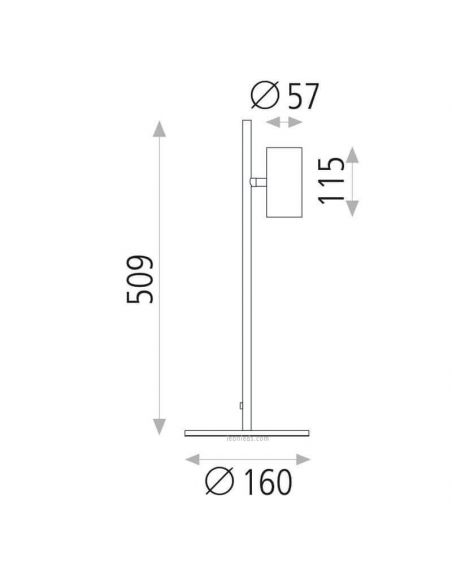 Lámpara de sobremesa Gina Dimensiones | LeónLeds